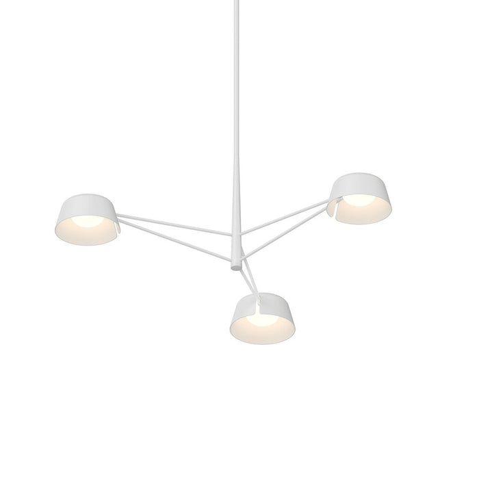 Sonneman Ray 3 Light Round Chandelier, Warm Gray/Warm Gray - 2033-17