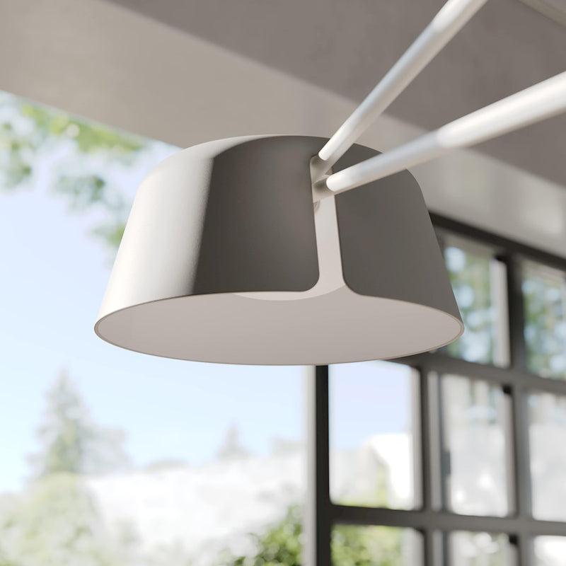 Sonneman Ray 3 Light Round Chandelier, Warm Gray/Warm Gray