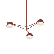 Sonneman Ray 3 Light Round Chandelier, Oxide Red/Oxide Red - 2033-73
