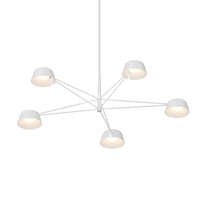 Sonneman Ray 5 Light Round Chandelier, Warm Gray/Warm Gray - 2035-17