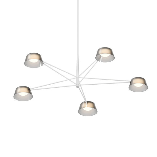 Sonneman Ray 5 Light Round Chandelier, Warm Gray/Smoked Etched - 2035-17K
