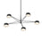Sonneman Ray 5 Light Round Chandelier, Satin Black/Satin Black - 2035-25