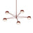 Sonneman Ray 5 Light Round Chandelier, Oxide Red/Oxide Red - 2035-73