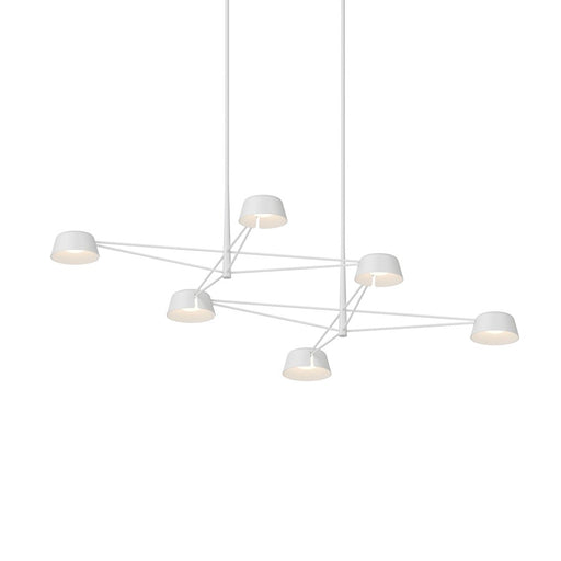 Sonneman Ray 6 Light Rectangle Chandelier, Warm Gray/Warm Gray - 2036-17