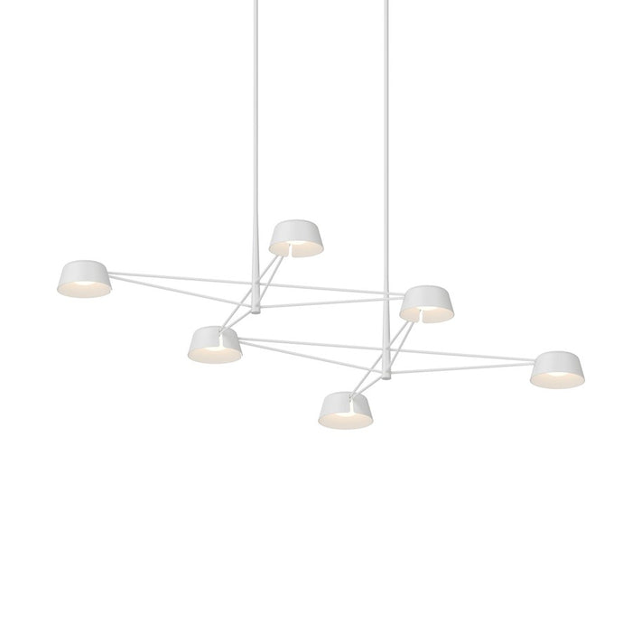 Sonneman Ray 6 Light Rectangle Chandelier, Warm Gray/Warm Gray - 2036-17