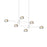 Sonneman Ray 6 Light Rectangle Chandelier, Warm Gray/Smoked Etched - 2036-17K