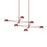Sonneman Ray 6 Light Rectangle Chandelier, Oxide Red/Oxide Red - 2036-73