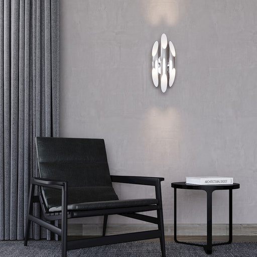 Sonneman Chimes 6 Light Sconce, Polished Chrome/Clear