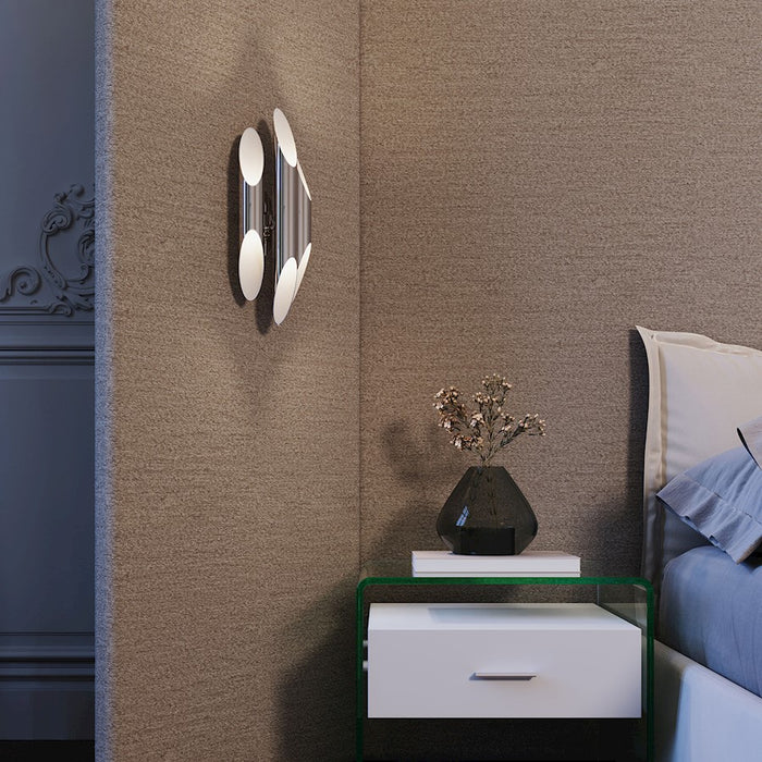 Sonneman Chimes 6 Light Sconce, Polished Chrome/Clear