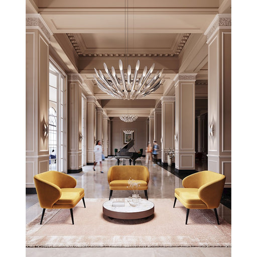 Sonneman Chimes 60 Light Round Pendant, Polished Chrome/Clear