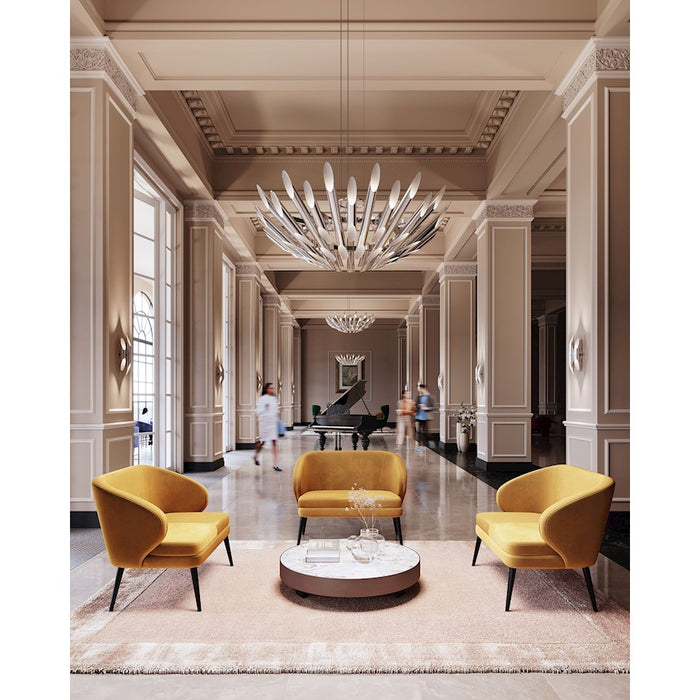 Sonneman Chimes 60 Light Round Pendant, Polished Chrome/Clear