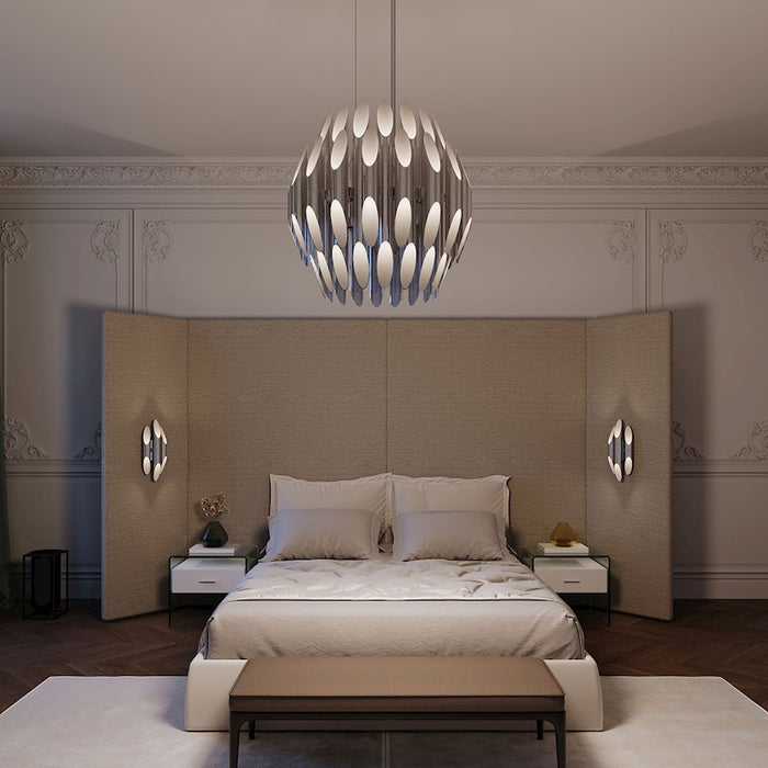 Sonneman Chimes 72 Light Pendant, Polished Chrome/Clear