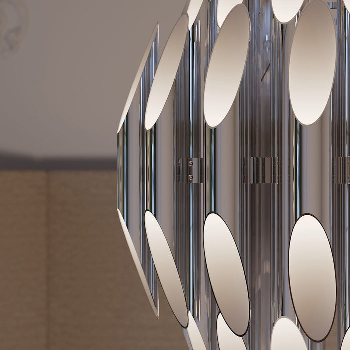 Sonneman Chimes 72 Light Pendant, Polished Chrome/Clear