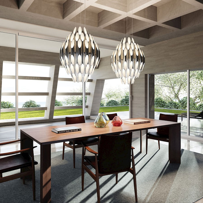 Sonneman Chimes 90 Light Pendant, Polished Chrome/Clear