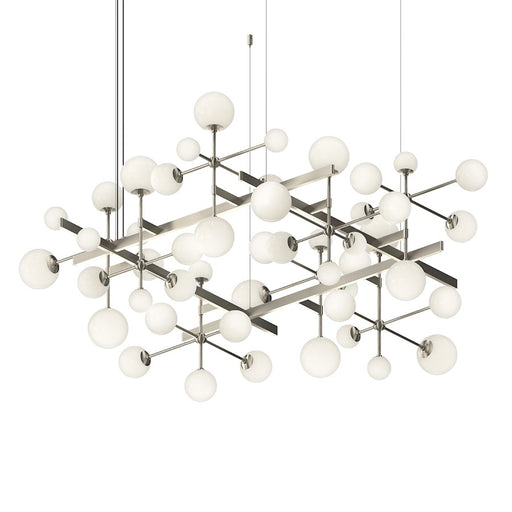 Sonneman Nebula 48 Light Square LED Chandelier, Satin Nickel/White - 2065-13-J20