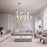 Sonneman Nebula 48 Light Square LED Chandelier, Satin Nickel/White