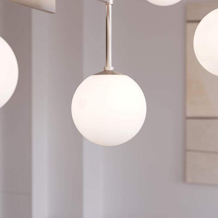 Sonneman Nebula 48 Light Square LED Chandelier, Satin Nickel/White