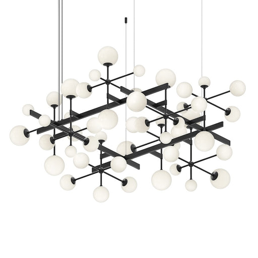 Sonneman Nebula 48 Light Square LED Chandelier, Satin Black/White - 2065-25-J20