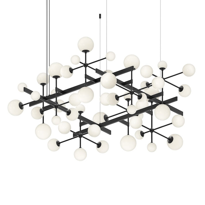 Sonneman Nebula 48 Light Square LED Chandelier, Satin Black/White - 2065-25-J20