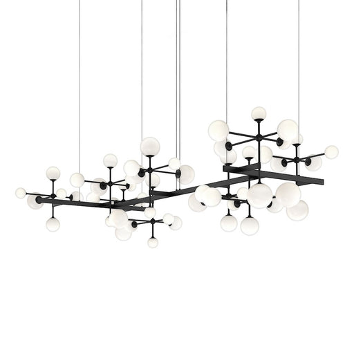 Sonneman Nebula 54 Light Zig Zag LED Chandelier, Satin Black/White - 2067-25-J20