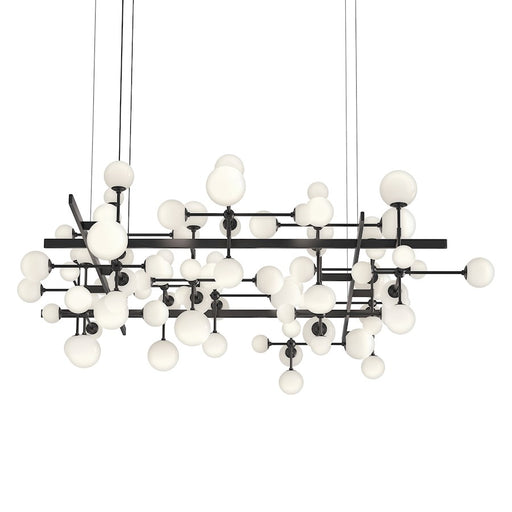 Sonneman Nebula 84 Light Square LED Chandelier, Satin Black/White - 2068-25-J20