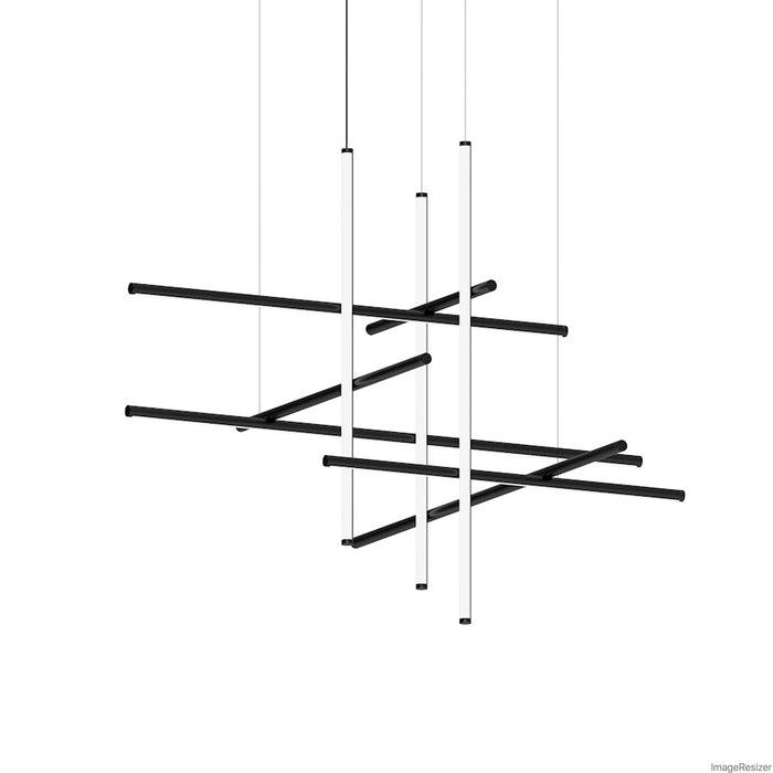 Sonneman Labyrinth 1 Light Chandelier, Satin Black/White - 2106-25