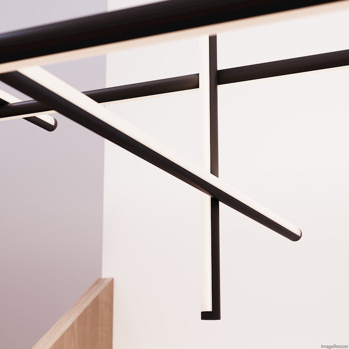 Sonneman Labyrinth 1 Light Chandelier, Satin Black/White