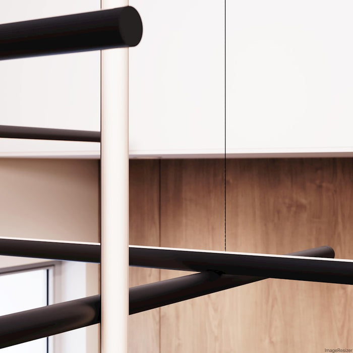 Sonneman Labyrinth 1 Light Chandelier, Satin Black/White