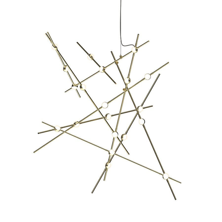 Sonneman Constellation 20 Light Pendant/27K/Warm, Satin Brass - 2152-38W-27-J20