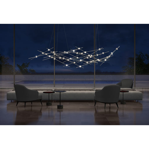 Sonneman Constellation 44 Light Pendant/27K, Satin Nickel