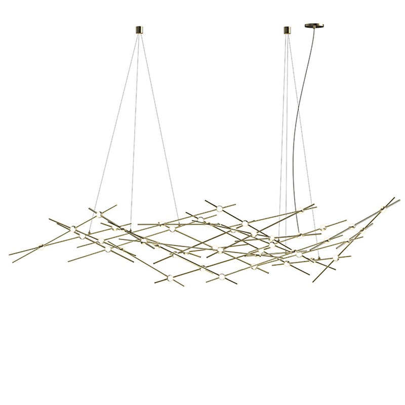 Sonneman Constellation 44 Light Pendant/Warm, Satin Brass - 2158-38W-J20