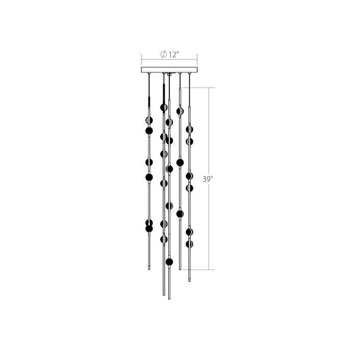 Sonneman Constellation Pendant, 3000K, Satin Brass