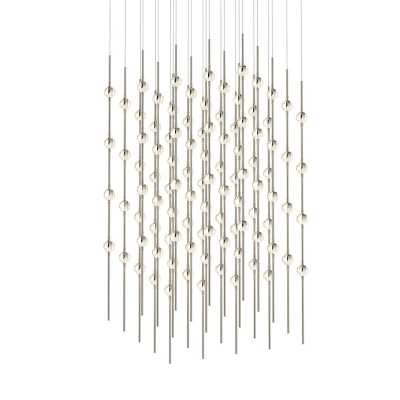 Sonneman Constellation 100 Light Cosmic Cube LED Pendant, NKL/Clear - 2168-13C