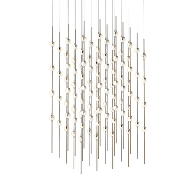 Sonneman Constellation 100 Light Cosmic Cube LED Pendant, NKL/White - 2168-13W