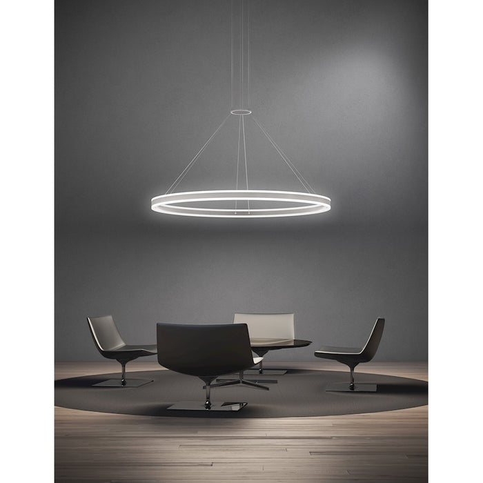 Sonneman Double Corona 2Lt LED 24" Pendant, Aluminum/Frosted White