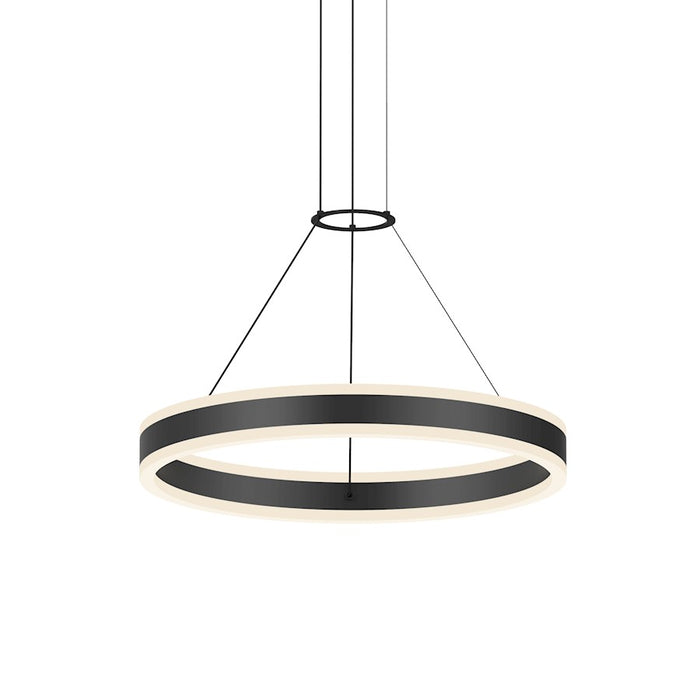 Sonneman Double Corona 2 Light 24" LED Ring Pendant, Satin Black - 2303-25