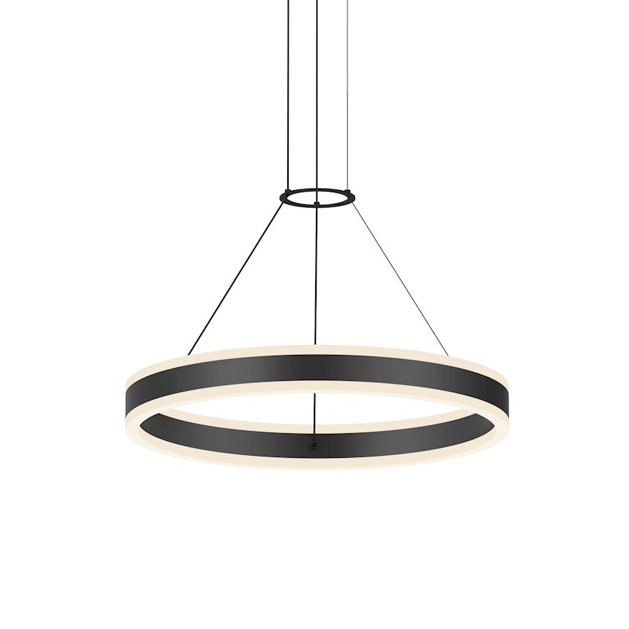 Sonneman Double Corona 2 Light 24" LED Ring Pendant, Satin Black - 2303-25