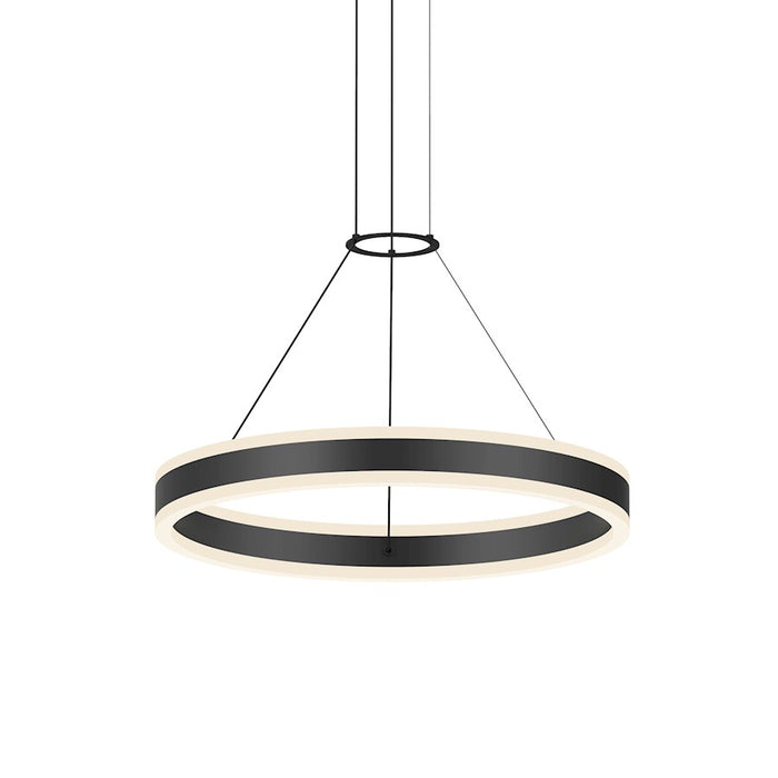 Sonneman Double Corona 2Lt LED Ring 24" Pendant, Black/Frosted - 2303-25-J20