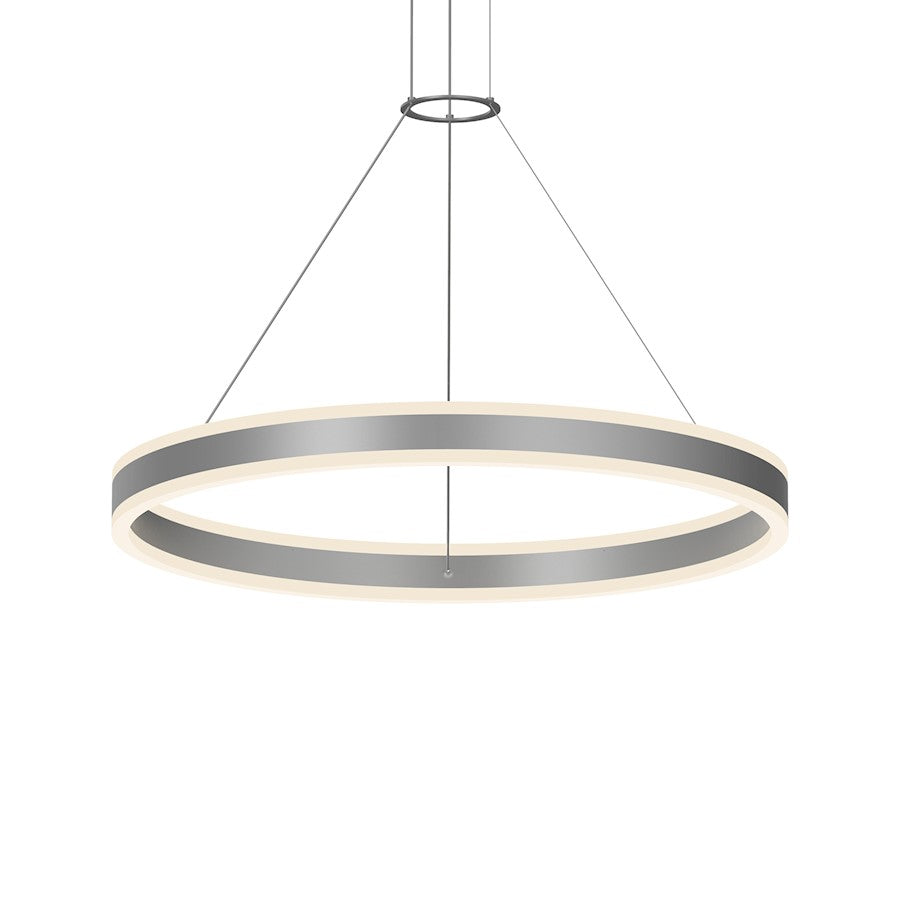Sonneman Double Corona 2Lt LED Ring Pendant, Aluminum/Frosted - 2305-16-J20
