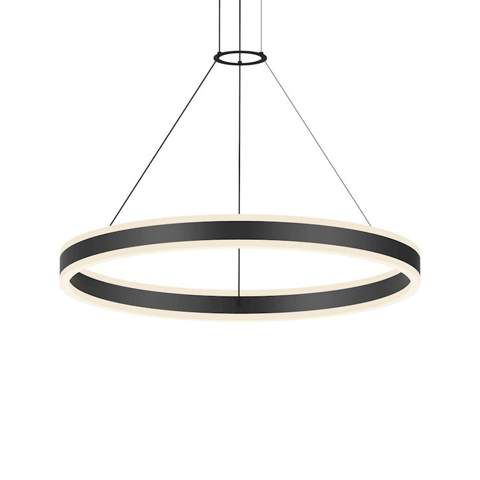 Sonneman Double Corona 2 Light 32" LED Ring Pendant, Satin Black - 2305-25