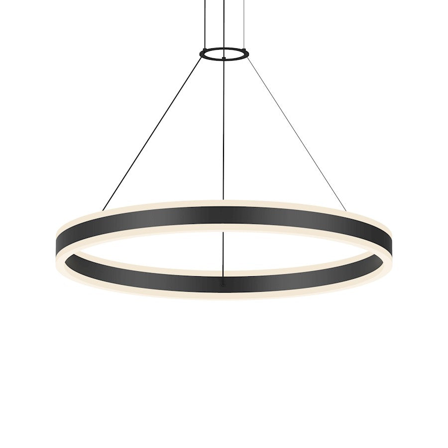 Sonneman Double Corona 2 Light 32" LED Ring Pendant, Satin Black - 2305-25