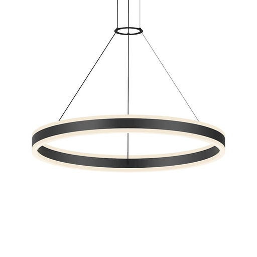 Sonneman Double Corona 2Lt LED 32" Ring Pendant, Black/Frosted - 2305-25-J20