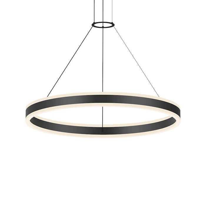 Sonneman Double Corona 2Lt LED 32" Ring Pendant, Black/Frosted - 2305-25-J20