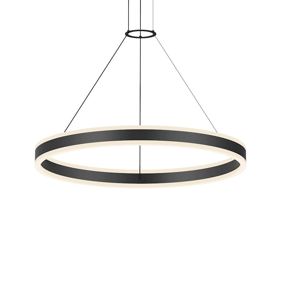 Sonneman Double Corona 2Lt LED 32" Ring Pendant, Black/Frosted - 2305-25-J20