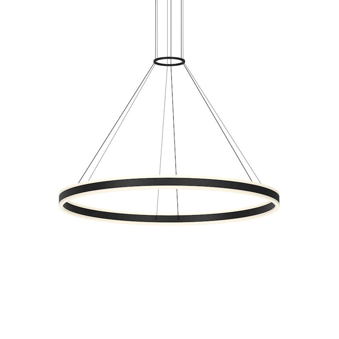 Sonneman Double Corona 2 Light 48" LED Ring Pendant, Satin Black - 2307-25