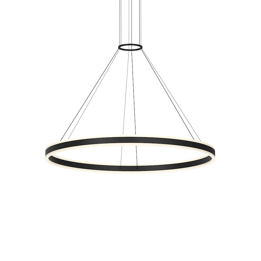 Sonneman Double Corona 2 Light 48" LED Ring Pendant, Satin Black - 2307-25