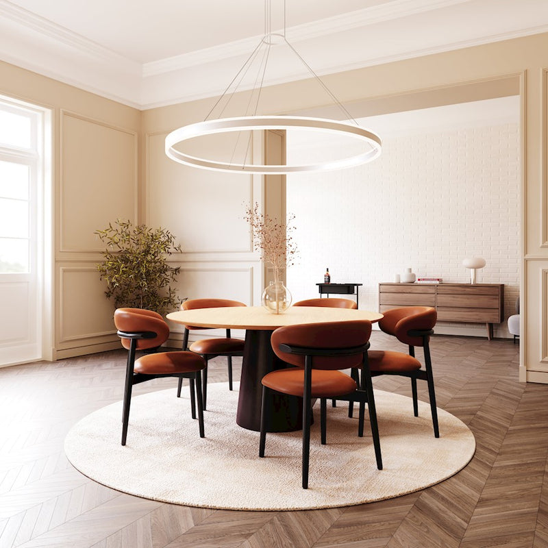 Sonneman Double Corona 2Lt LED Ring 60" Pendant, Aluminum/Frosted