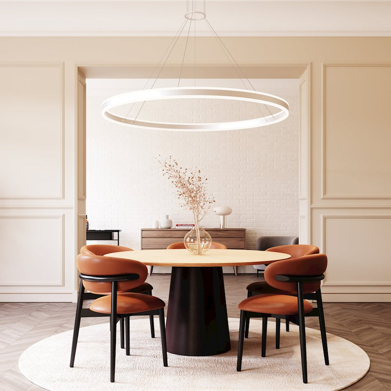 Sonneman Double Corona 2Lt LED Ring 60" Pendant, Aluminum/Frosted