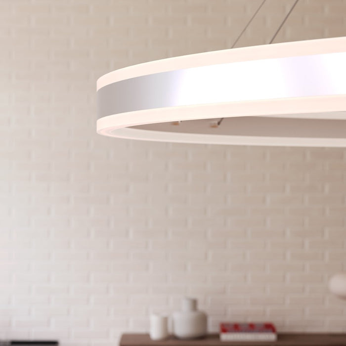 Sonneman Double Corona 2Lt LED Ring 60" Pendant, Aluminum/Frosted