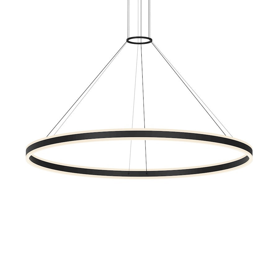 Sonneman Double Corona 2 Light 60" LED Ring Pendant, Satin Black - 2309-25